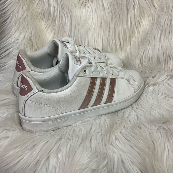 Adidas Cloudfoam Advantage Stripe White Lace-Up Sneakers 9.5 - Picture 7 of 10